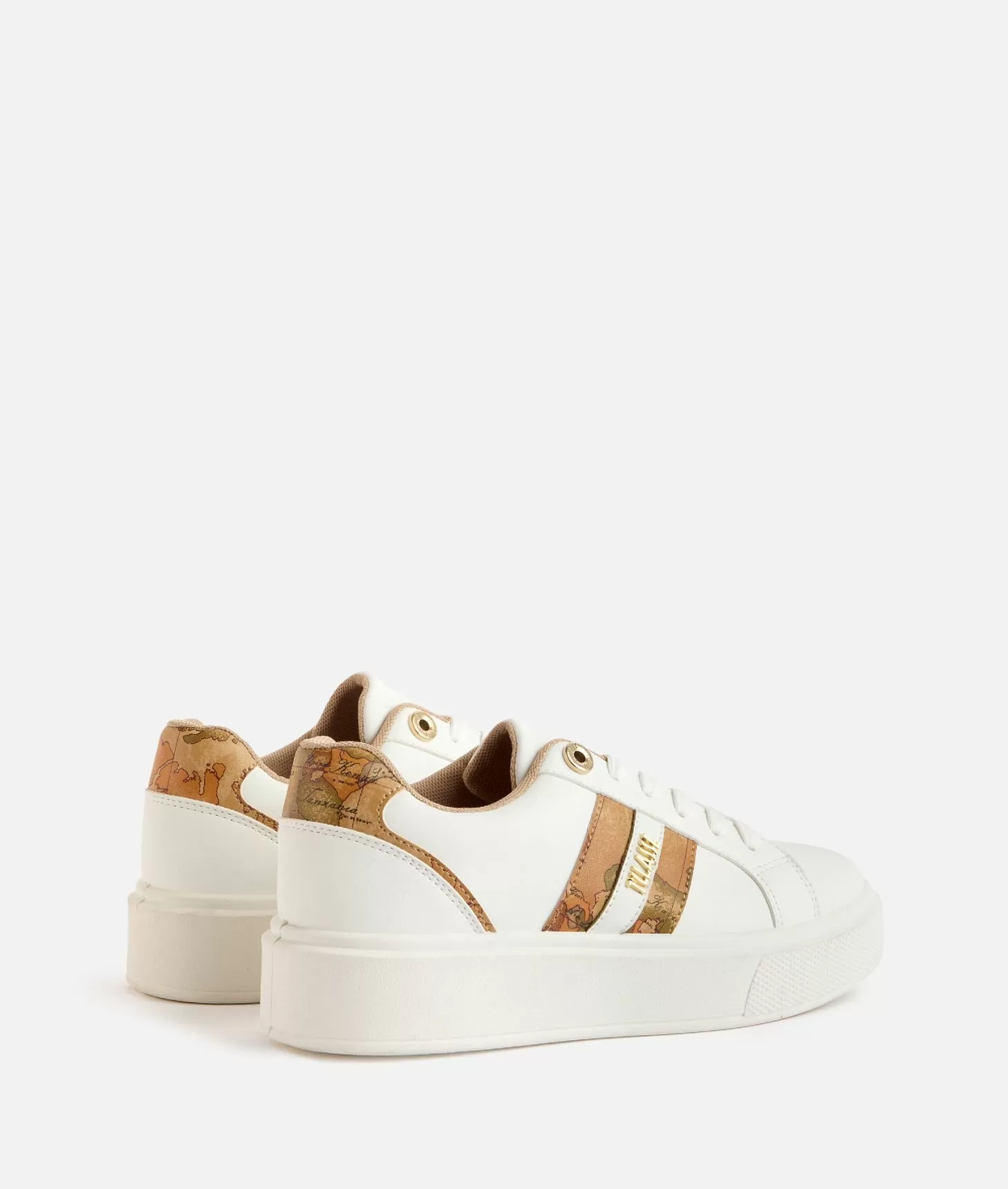 Alviero martini 1a classe Sneakers in eco nappa con logo e bande Geo Classic Bianche Italy