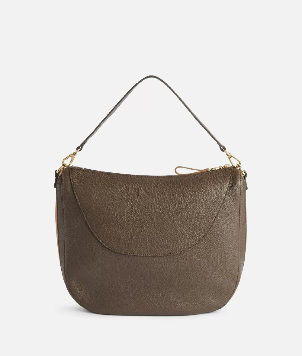 Alviero martini 1a classe Universe Leather tracolla a mezzaluna media Taupe Scuro In Linea