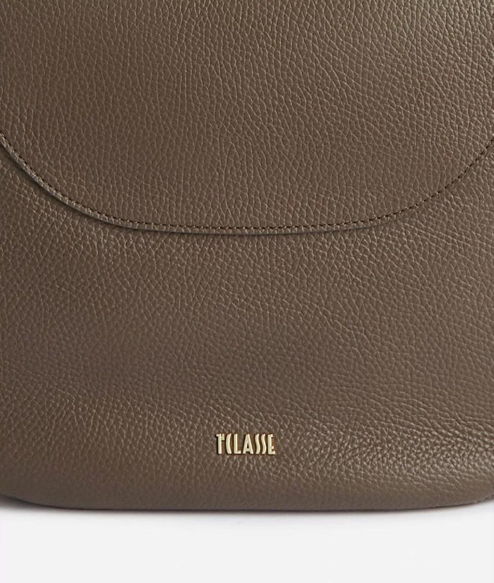 Alviero martini 1a classe Universe Leather tracolla a mezzaluna media Taupe Scuro In Linea