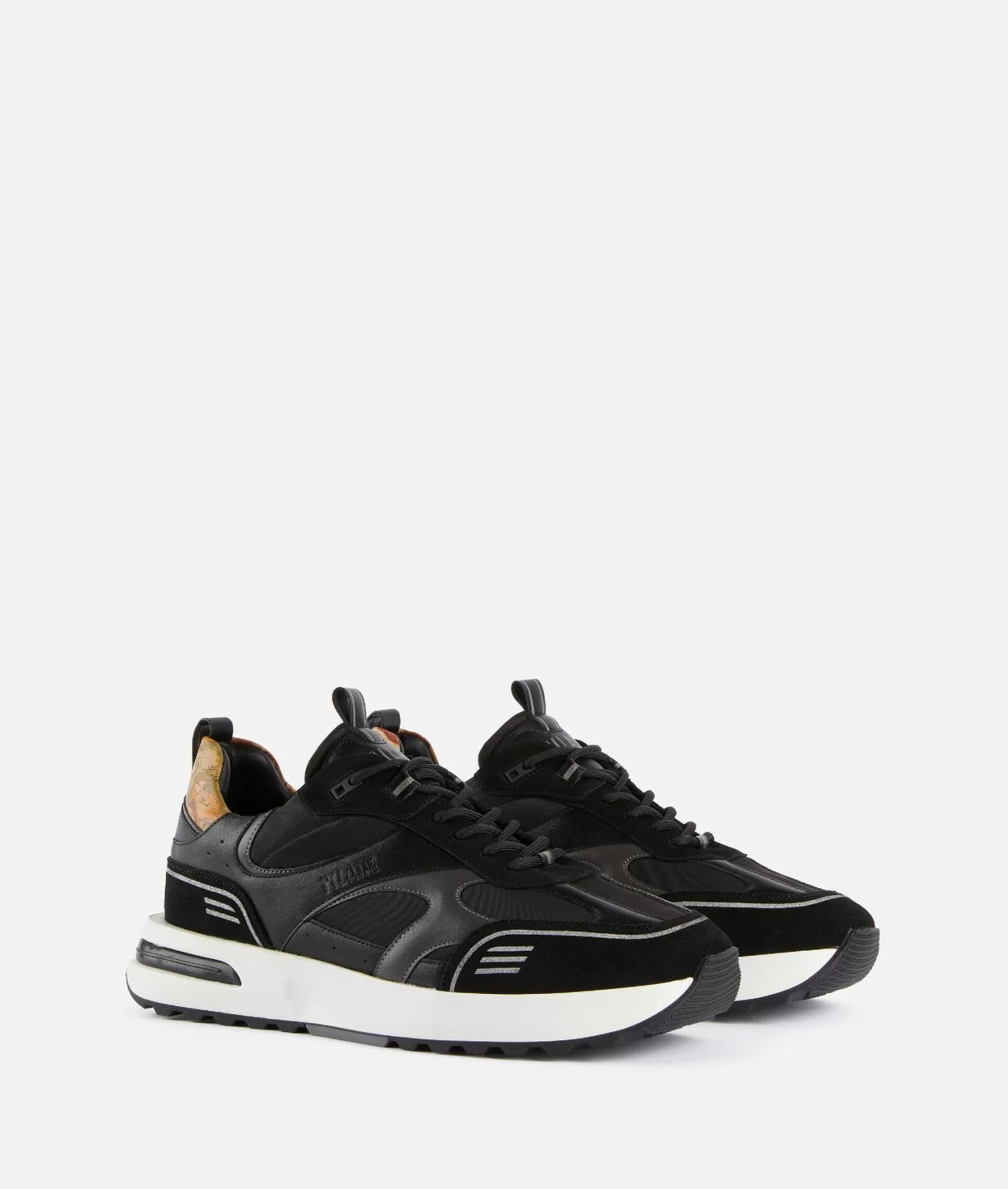 Alviero martini 1a classe Geo Road Abu Dhabi sneakers in nylon ed eco nappa Nere Sottocosto