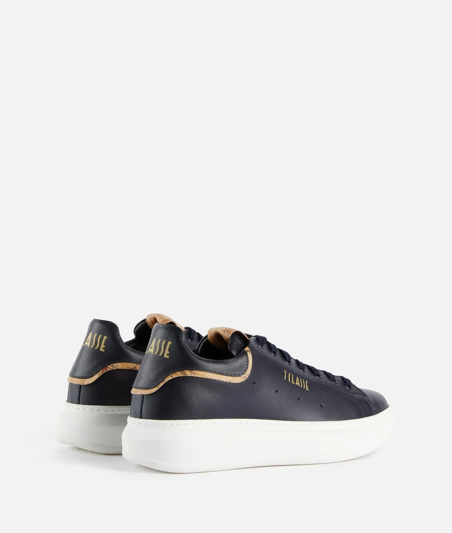 Alviero martini 1a classe Sneakers in pelle liscia con doppio logo 1ᴬ Classe Blu Scuro Outlet