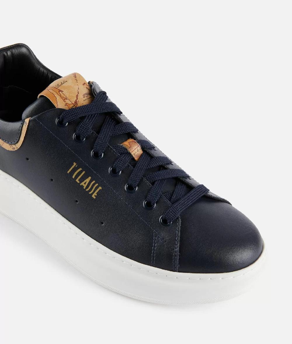 Alviero martini 1a classe Sneakers in pelle liscia con doppio logo 1ᴬ Classe Blu Scuro Outlet