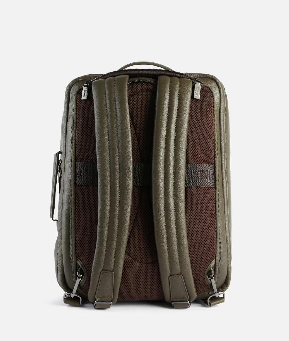 Alviero martini 1a classe Beta Leather zaino da viaggio tripla portabilità Verde Militare Qualità