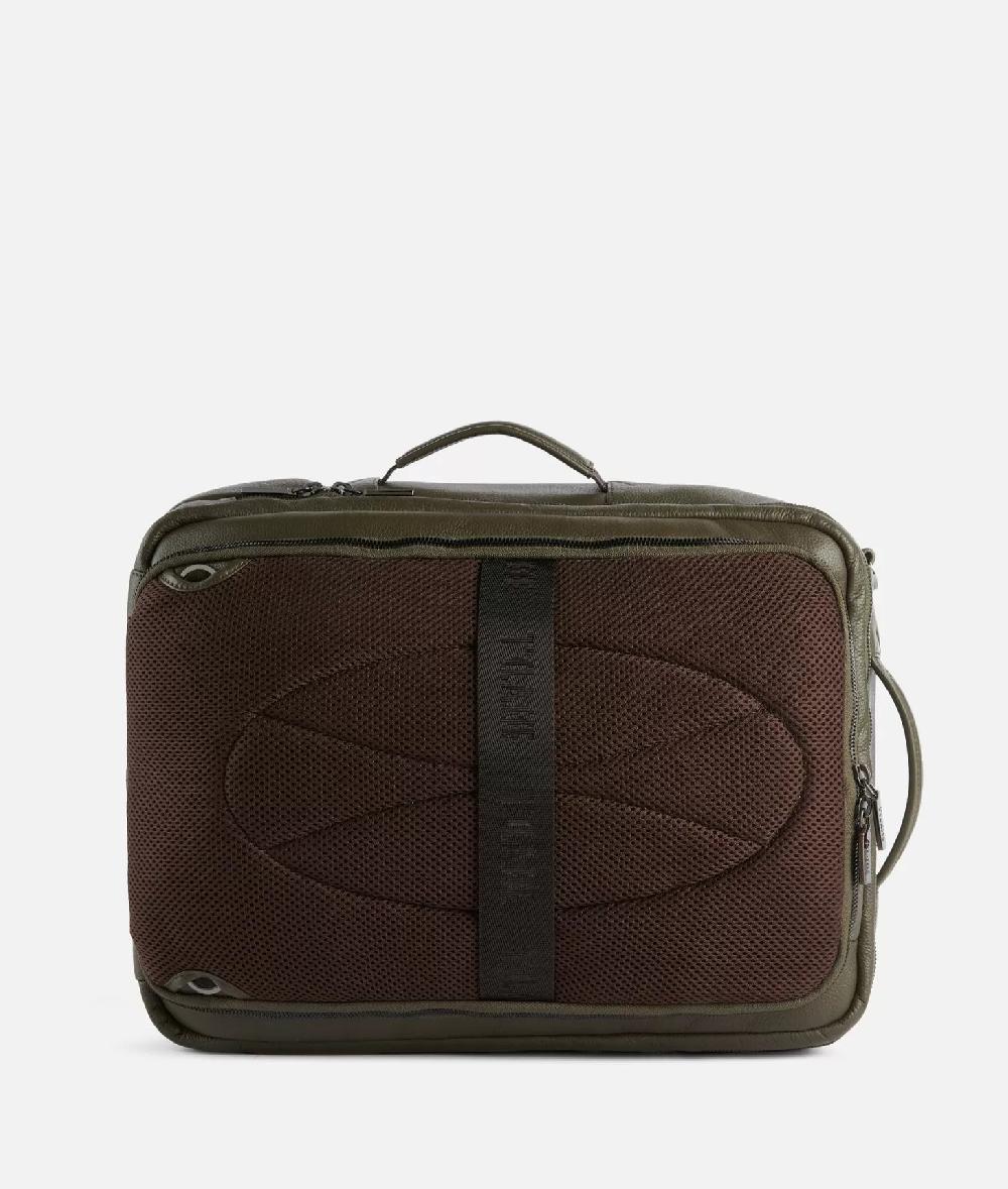 Alviero martini 1a classe Beta Leather zaino da viaggio tripla portabilità Verde Militare Qualità