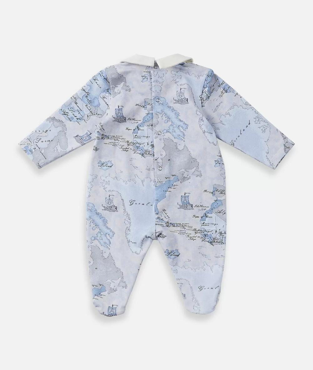 Alviero martini 1a classe Tutina in cotone Geo Lord Azzurra Prezzo Ridotto