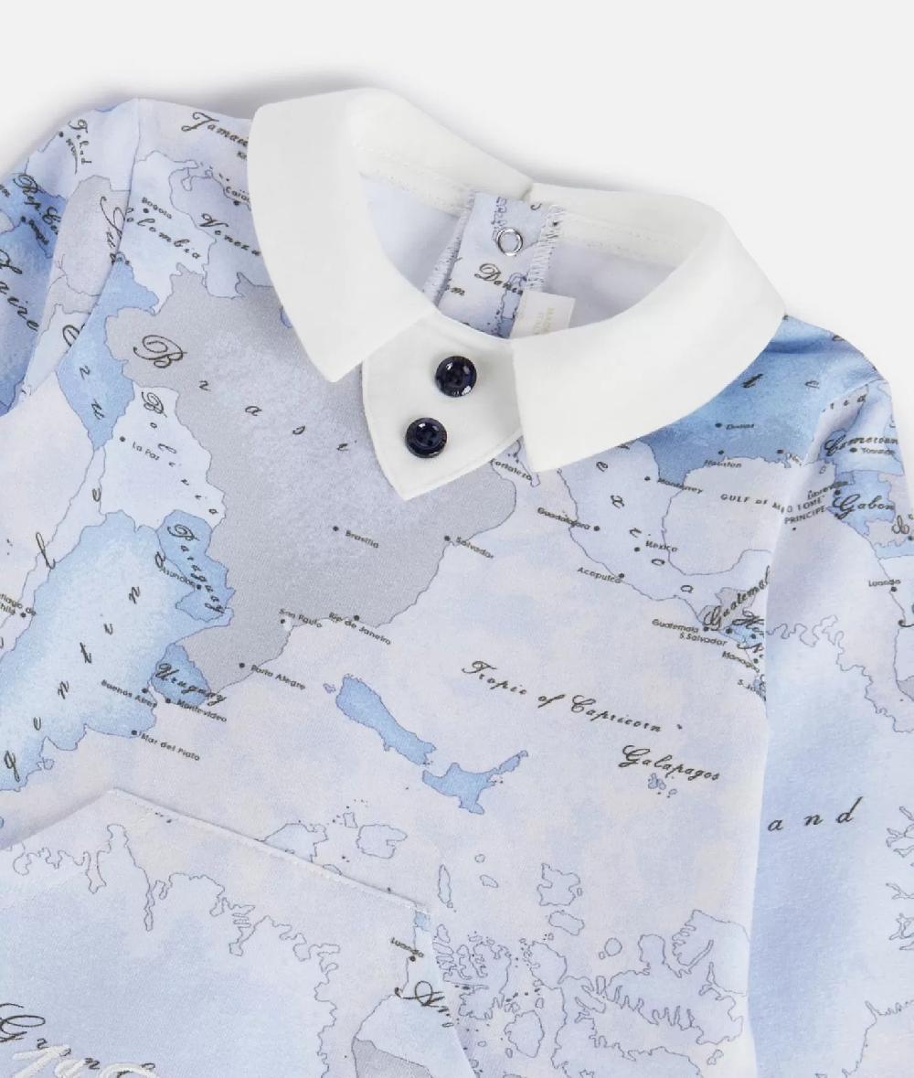 Alviero martini 1a classe Tutina in cotone Geo Lord Azzurra Prezzo Ridotto