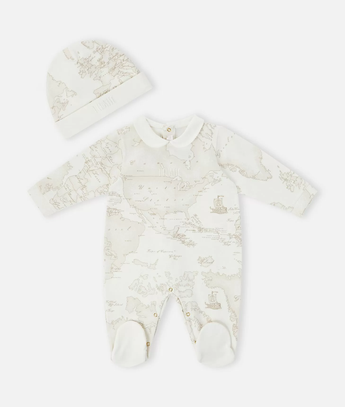 Alviero martini 1a classe Kit con tutina bavaglino e cappellino Geo White Vendita Economica