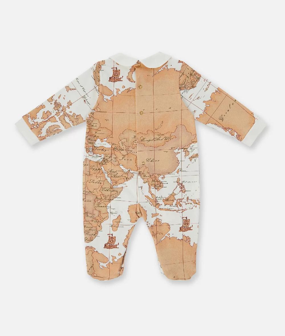 Alviero martini 1a classe Tutina in cotone con mappa Geo Classic Panna I Più Venduti