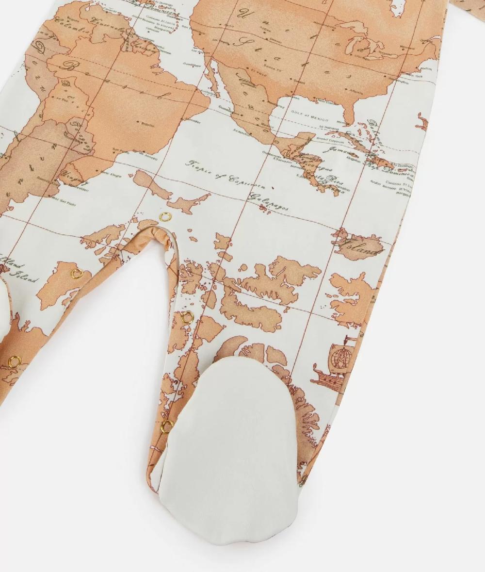 Alviero martini 1a classe Tutina in cotone con mappa Geo Classic Panna I Più Venduti