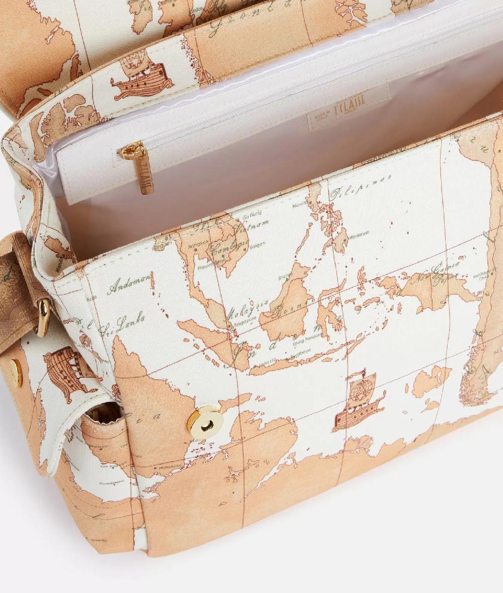 Alviero martini 1a classe Borsa a tracolla con mappa Geo Classic Panna Vendite Flash