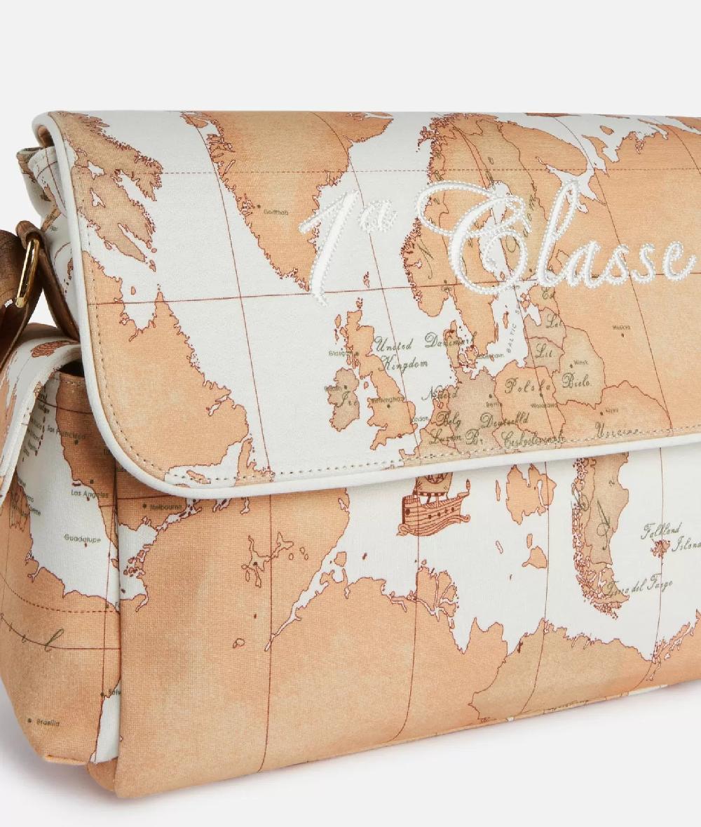 Alviero martini 1a classe Borsa a tracolla con mappa Geo Classic Panna Vendite Flash