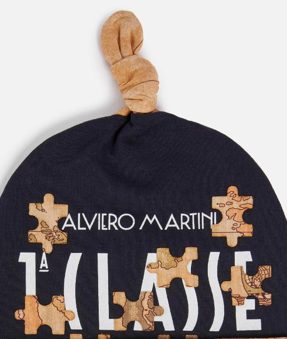 Alviero martini 1a classe Cappellino in cotone Geo Puzzle Blu Nuova