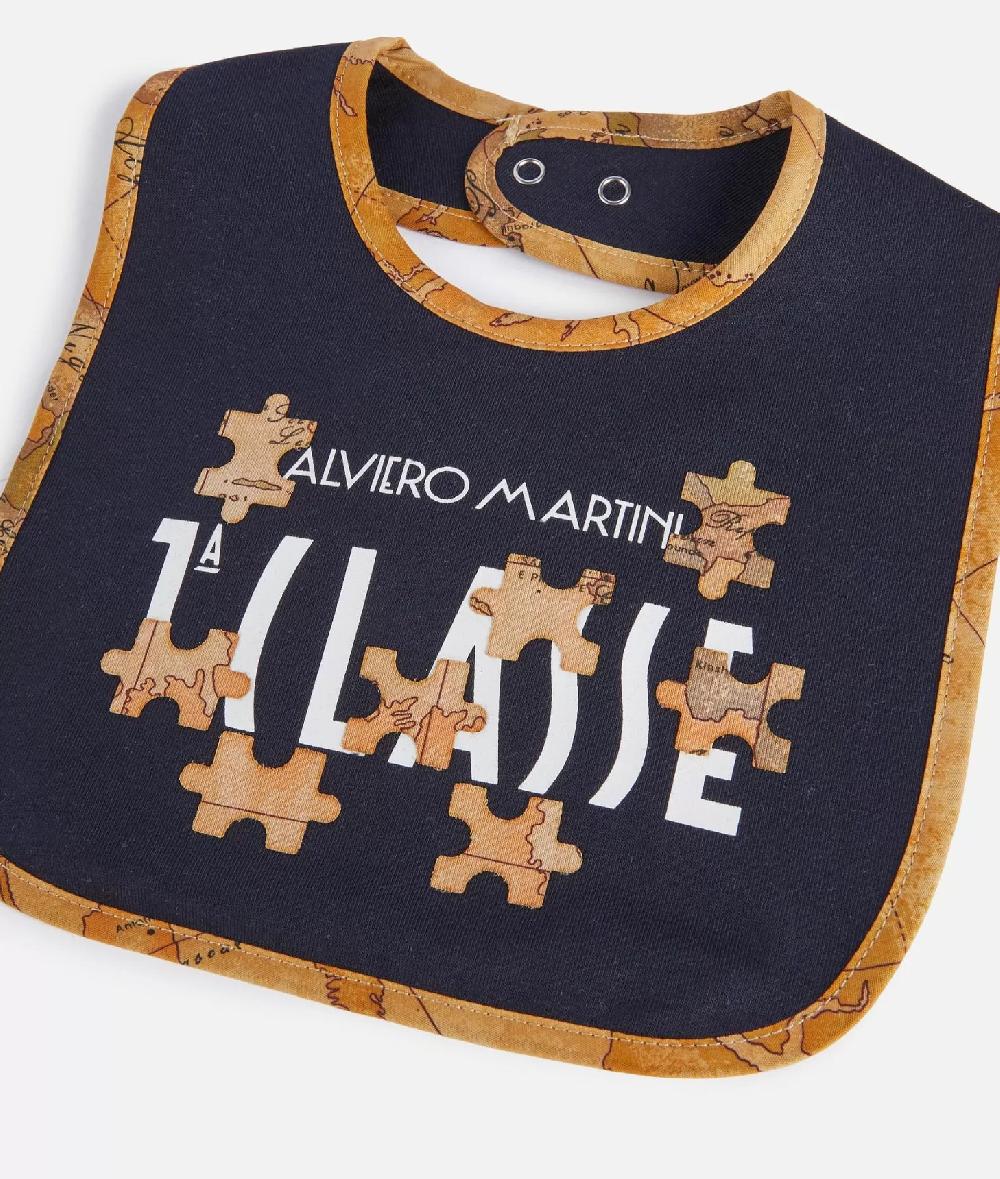 Alviero martini 1a classe Bavaglino in cotone Geo Puzzle Blu Italia