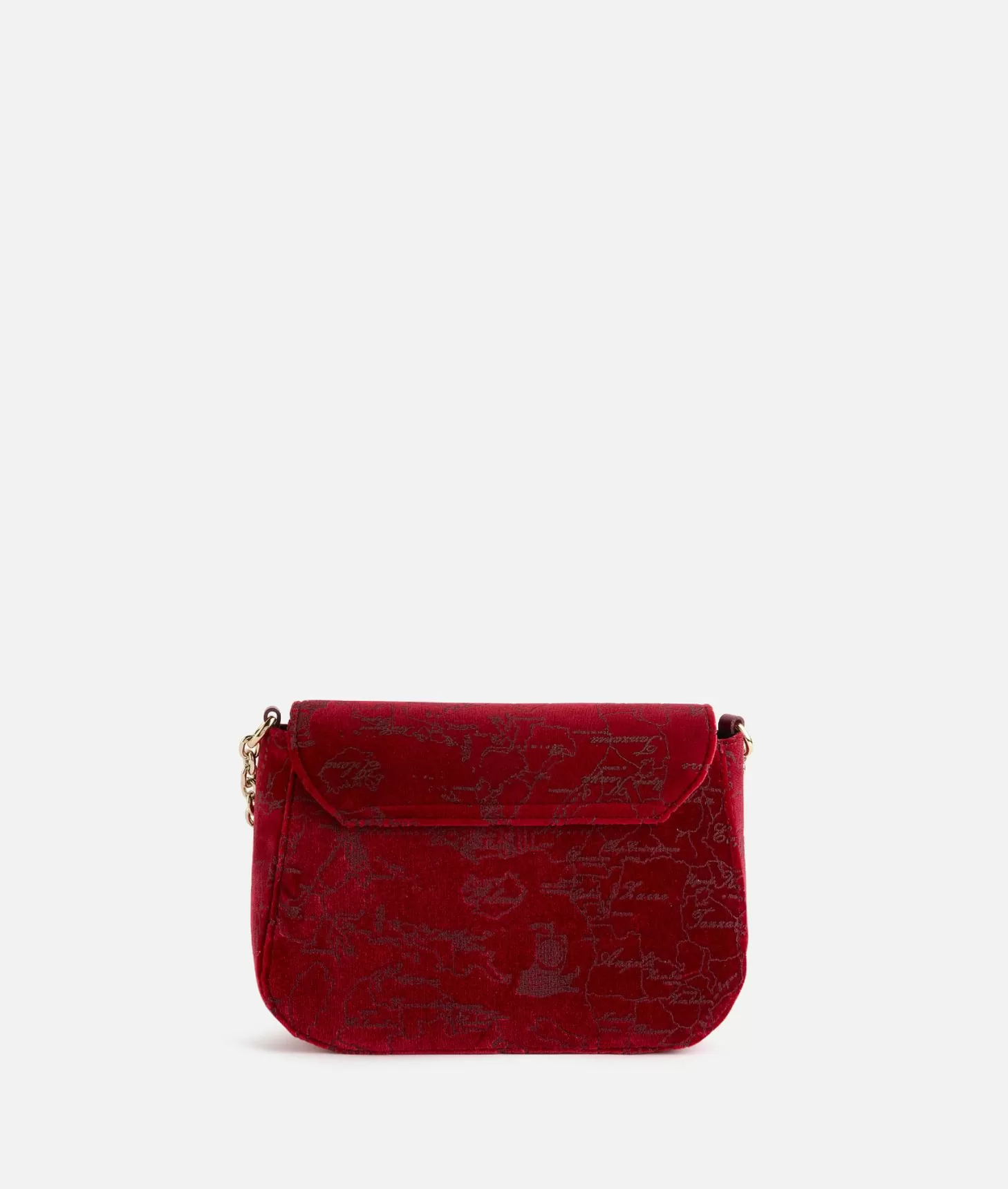 Alviero martini 1a classe Moments Bag tracolla con patta e catena in velluto Geo Filetto Rossa 2025