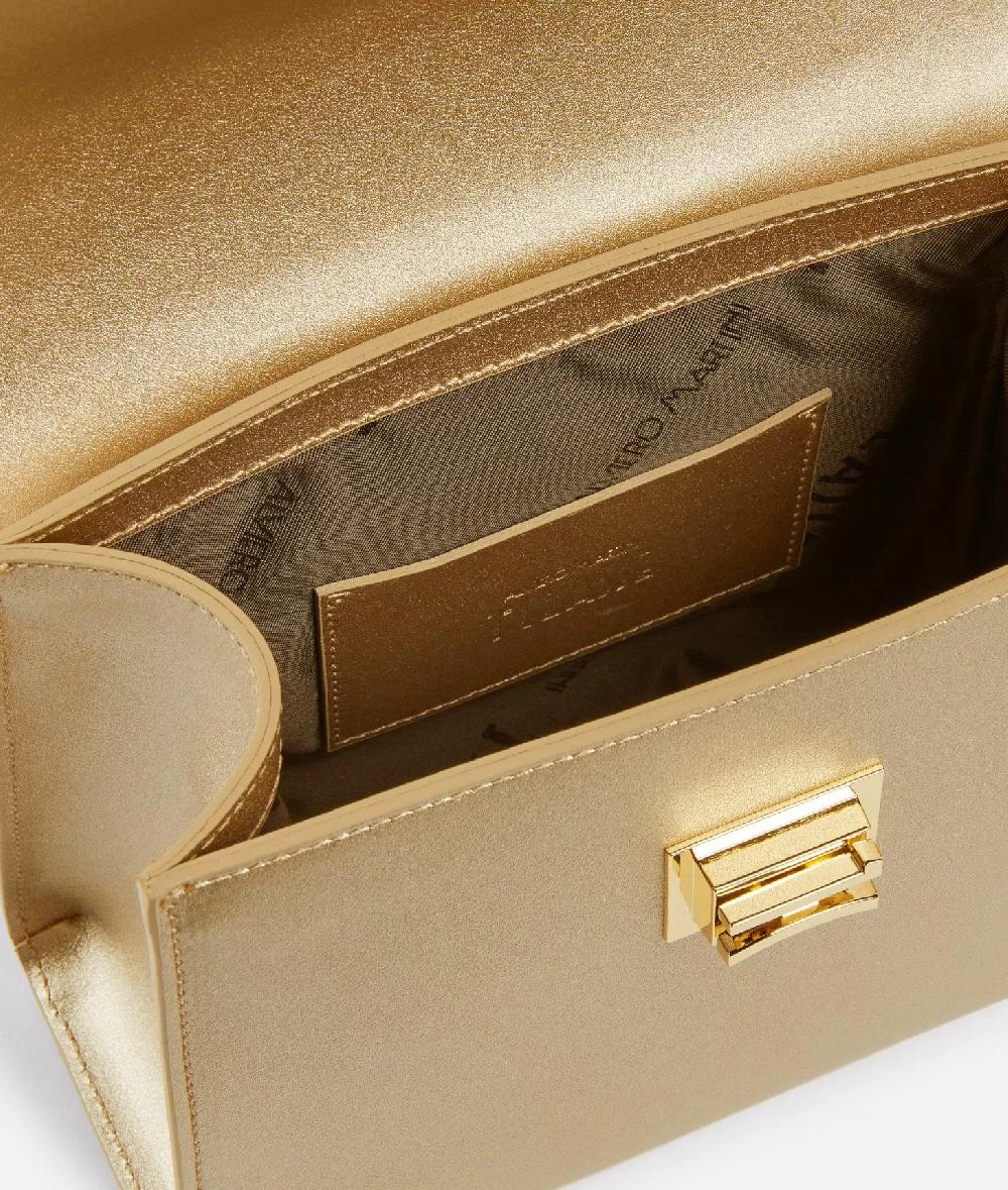 Alviero martini 1a classe Winter Spirit mini tote con tracolla in pelle laminata Oro Chiaro I Più Venduti