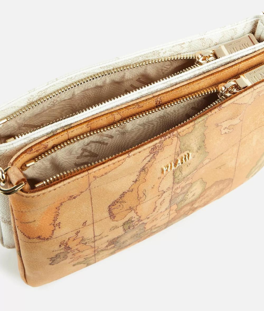 Alviero martini 1a classe Tracollina doppia in tessuto stampa Geo Classic e Geo White Consegna Veloce