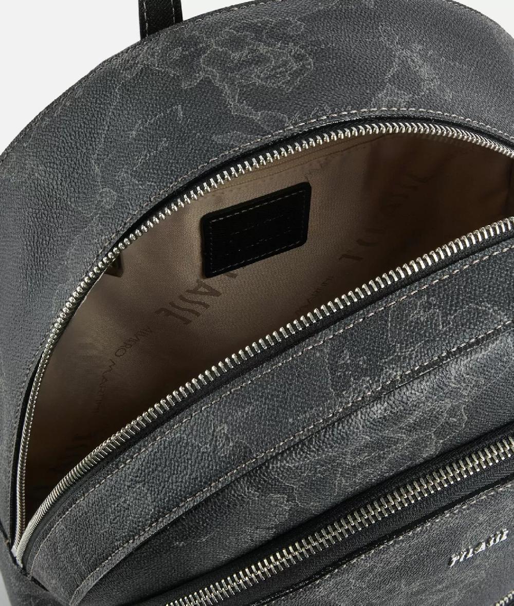 Alviero martini 1a classe Zaino tre tasche in tessuto stampa Geo Night Nero Outlet