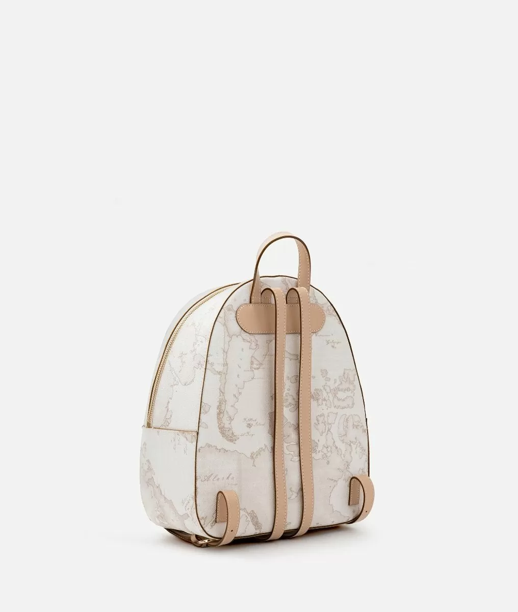 Alviero martini 1a classe Geo White zaino con inserti frontali in pelle Offerte