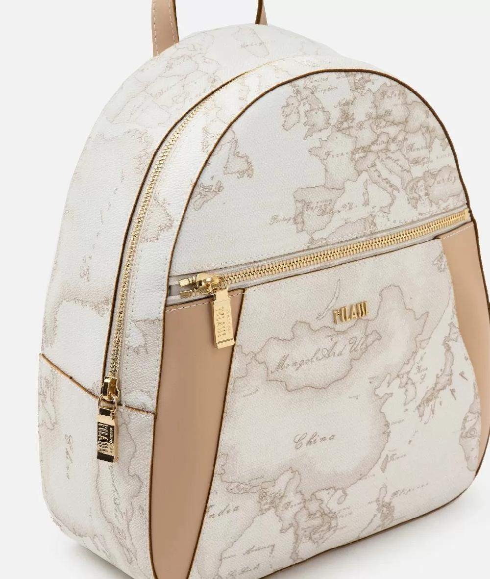 Alviero martini 1a classe Geo White zaino con inserti frontali in pelle Offerte