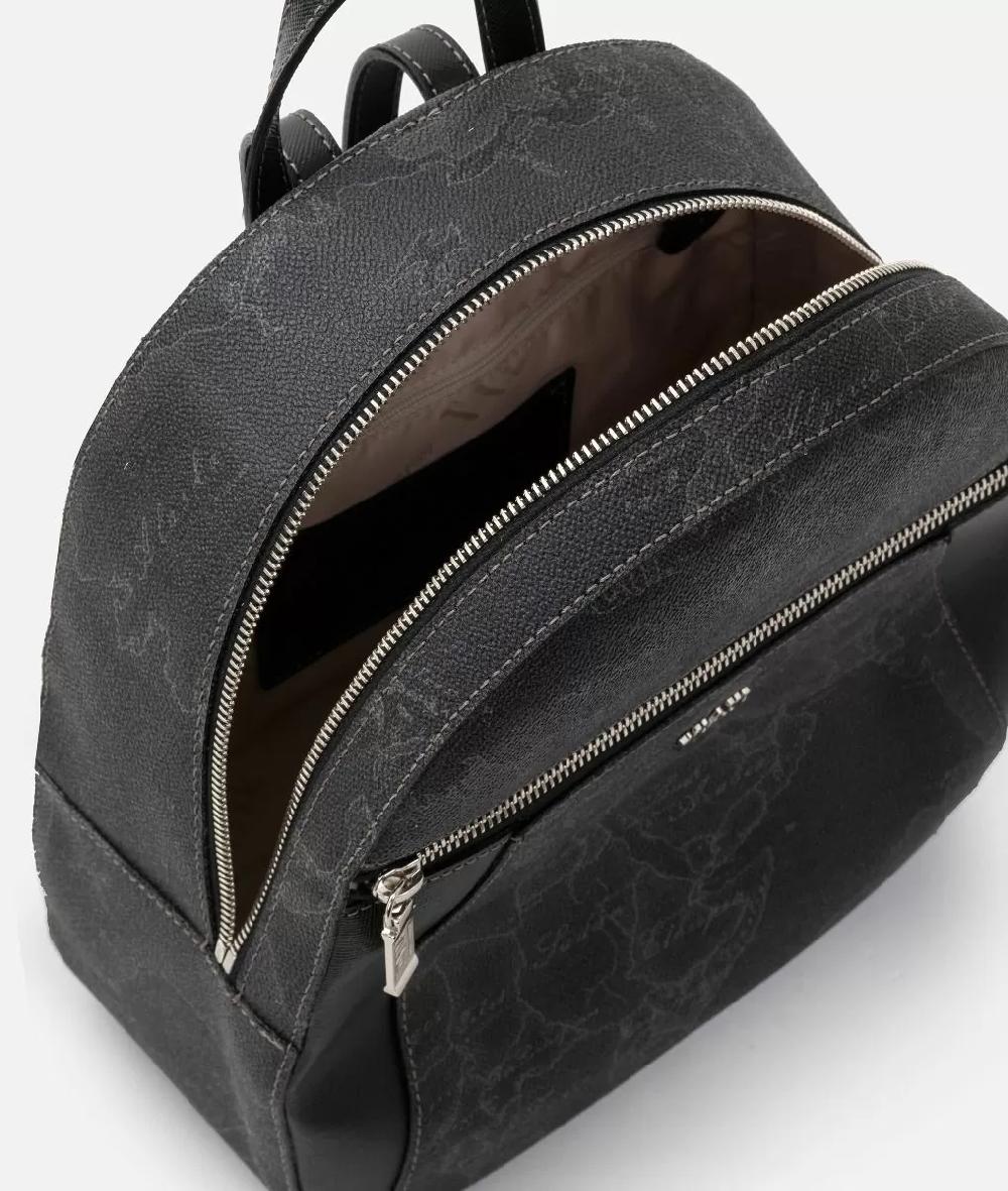 Alviero martini 1a classe Geo Black zaino con inserti frontali in pelle Vendita Calda