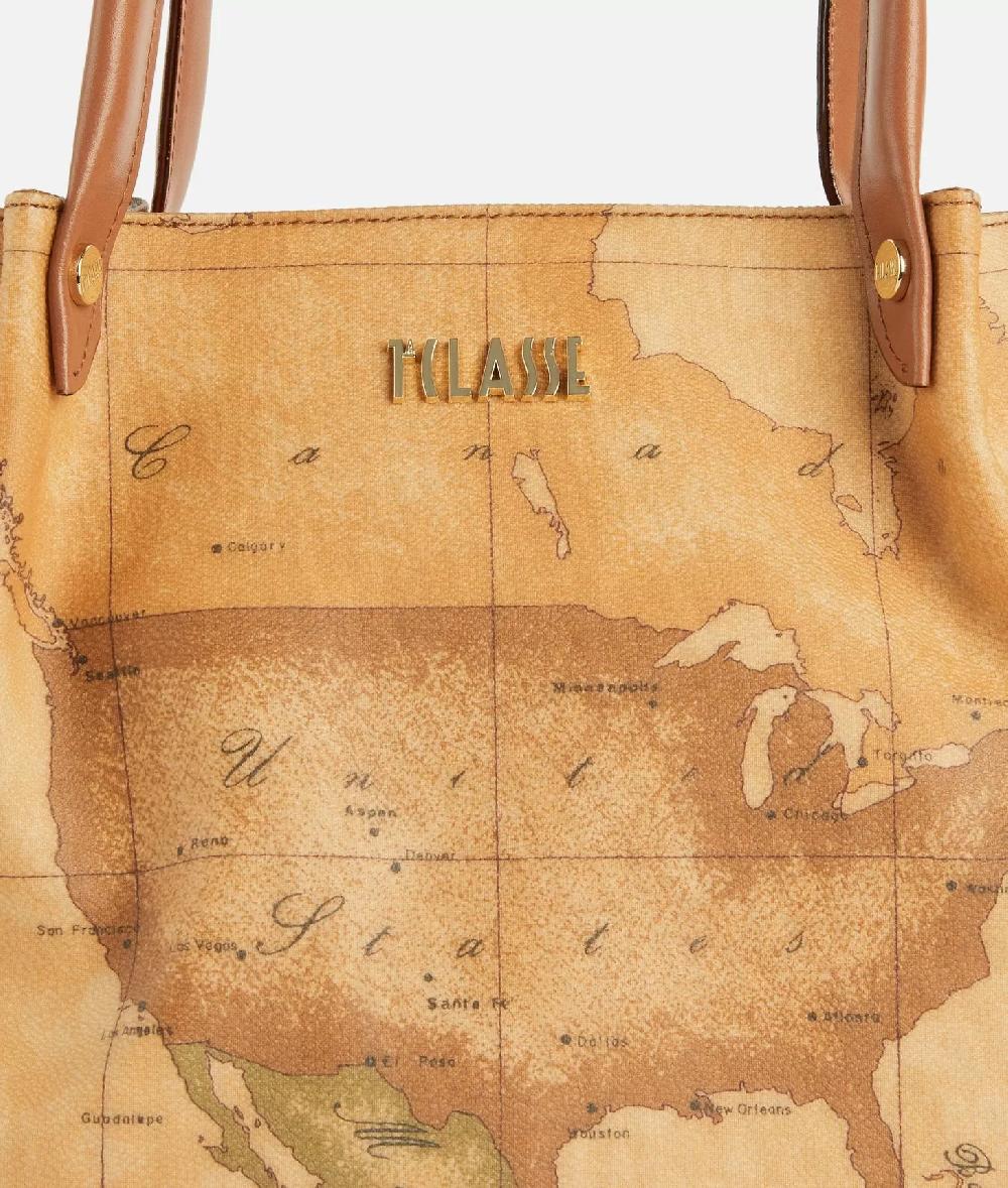 Alviero martini 1a classe Borsa shopping in tessuto stampa Geo Classic Naturale Novità