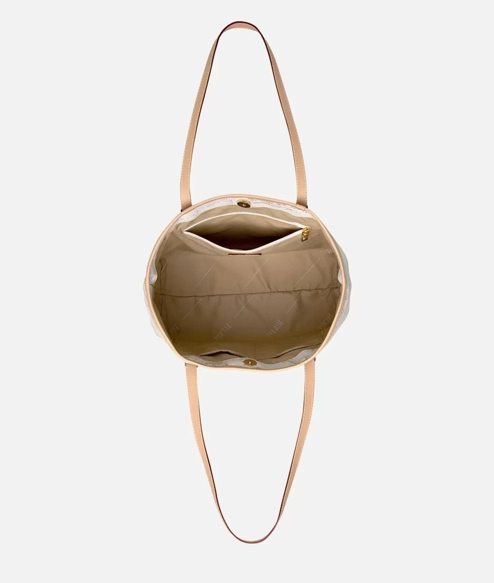 Alviero martini 1a classe Geo White Borsa shopping media Sostegno trimestrale