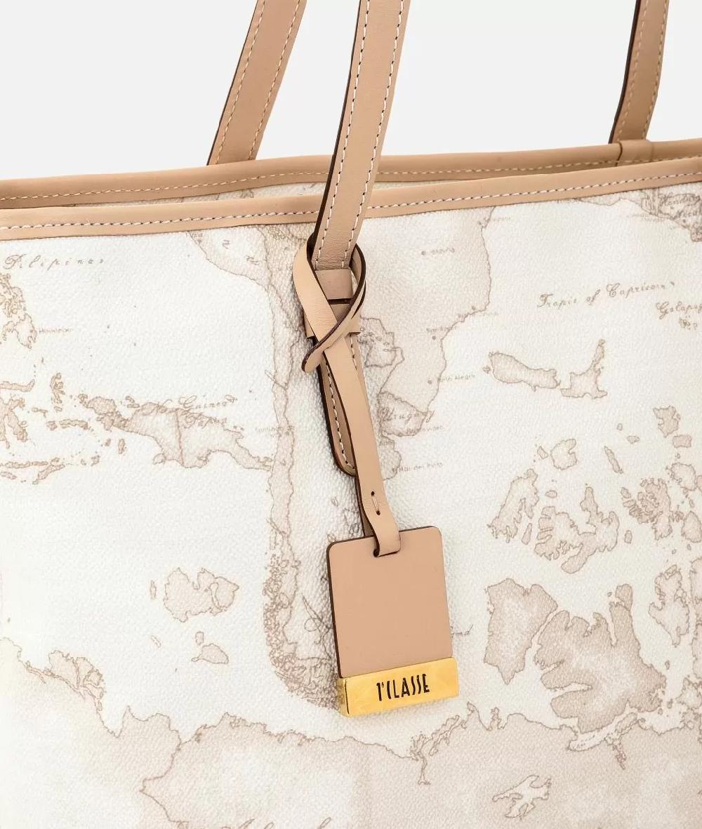 Alviero martini 1a classe Geo White Borsa shopping media Solo un giorno rimasto