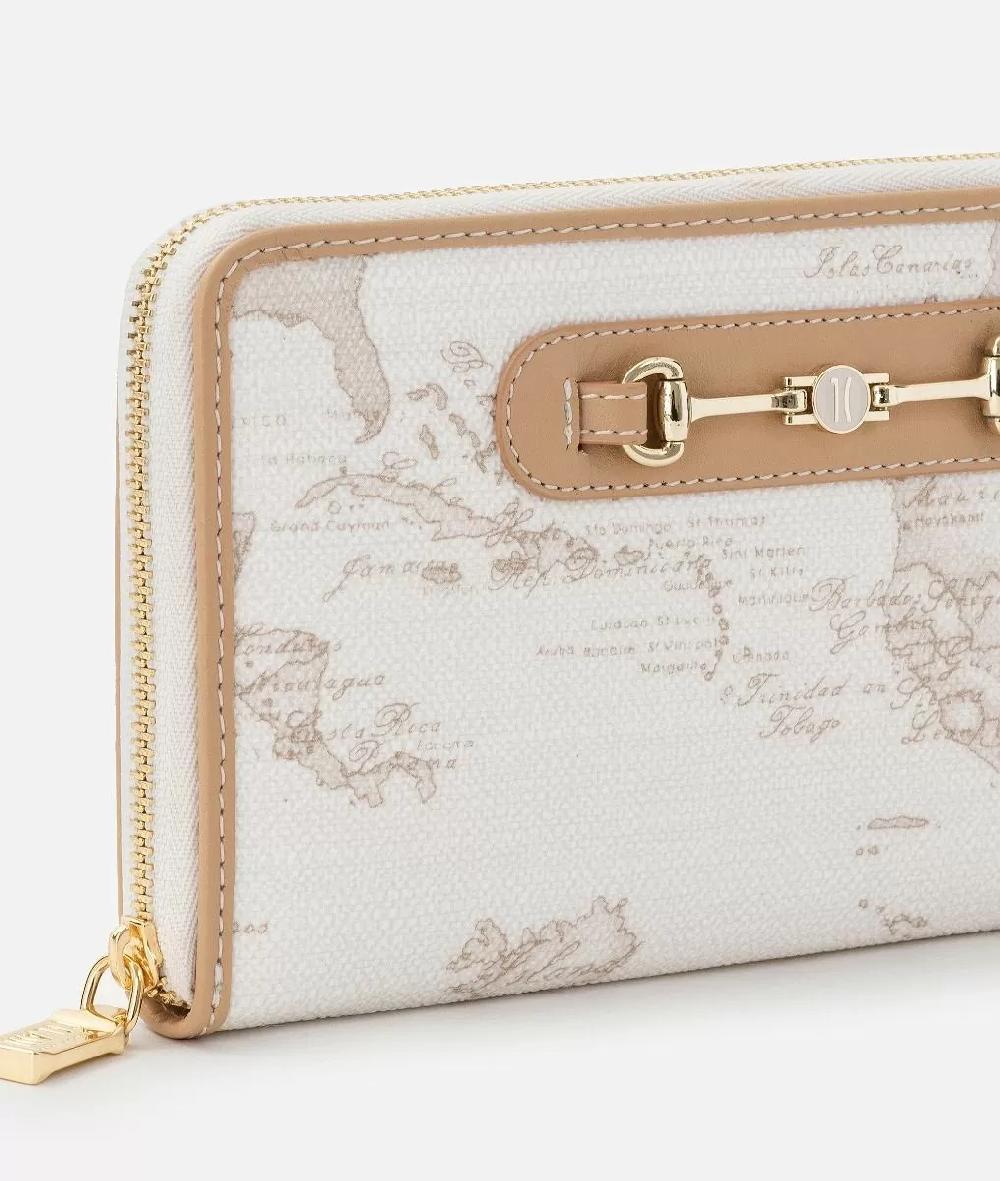 Alviero martini 1a classe Geo White portafoglio ziparound con morsetto Promozione