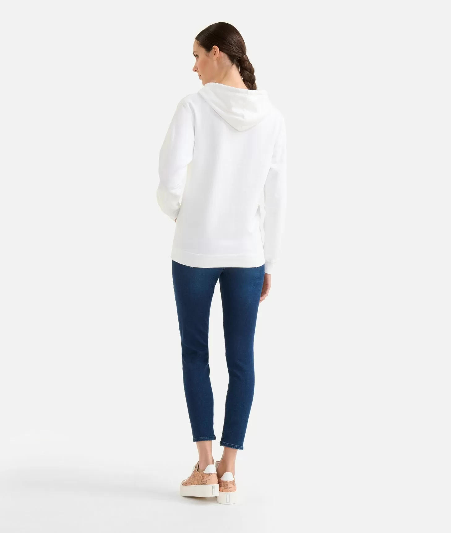 Alviero martini 1a classe Felpa Donnavventura con cappuccio Bianca Fino al 60% di sconto