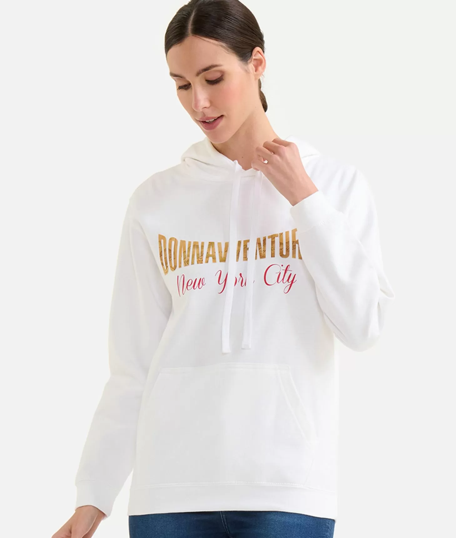 Alviero martini 1a classe Felpa Donnavventura con cappuccio Bianca Fino al 60% di sconto