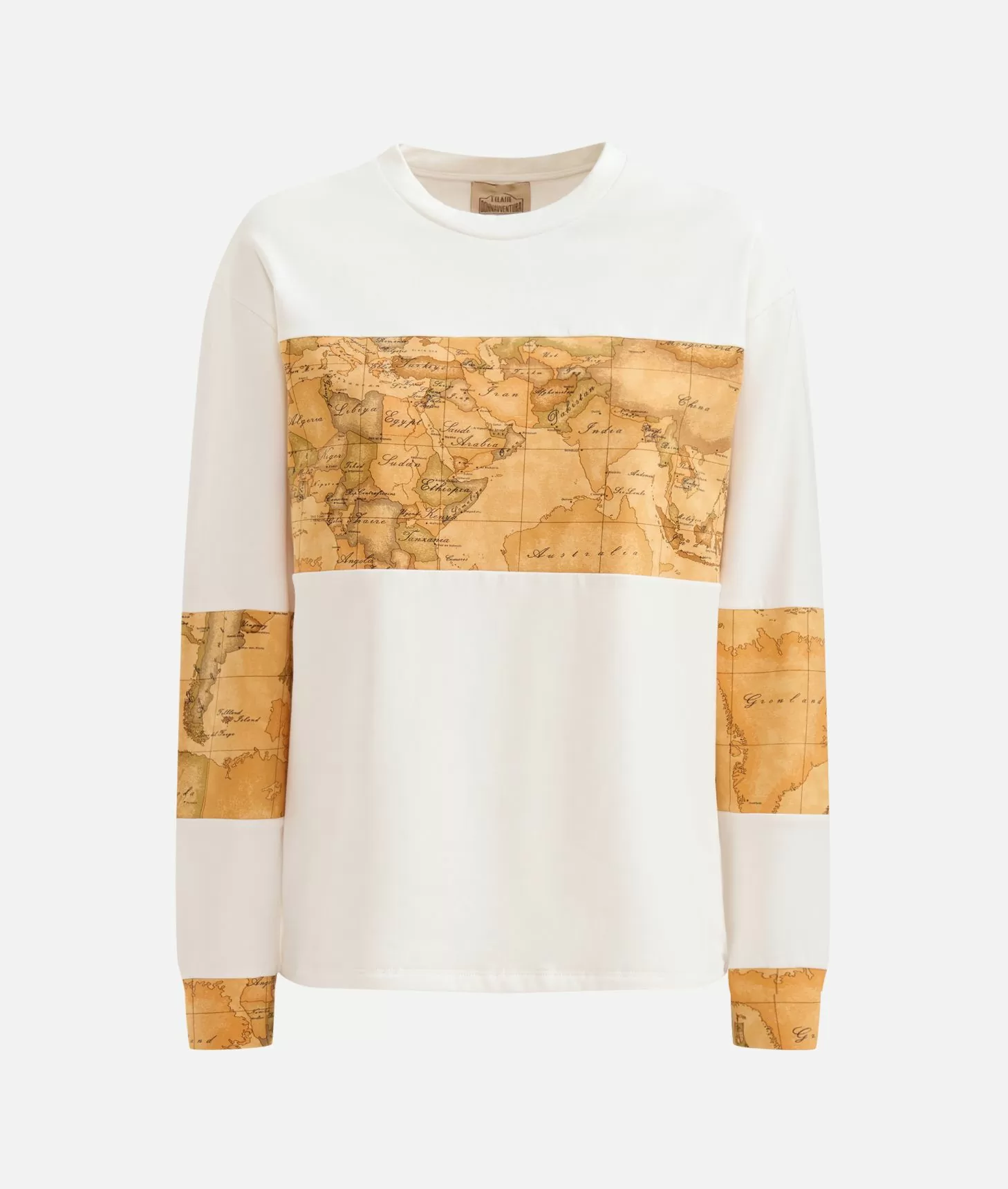 Alviero martini 1a classe Felpa in cotone garzato stretch con inserti Geo Classic Avorio Only for today