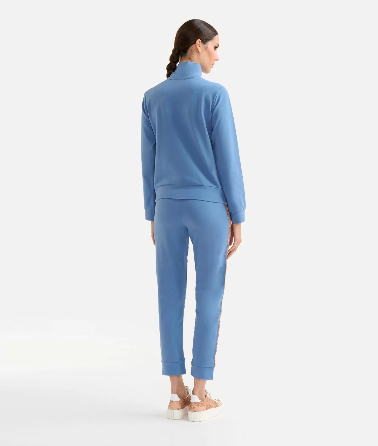 Alviero martini 1a classe Felpa in cotone garzato stretch con intarsio Geo Classic Denim Solo un giorno rimasto