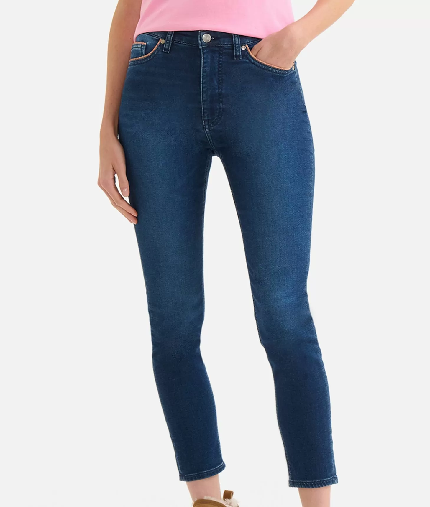 Alviero martini 1a classe Jeans slim in denim felpa a vita alta Blu Stone Officina