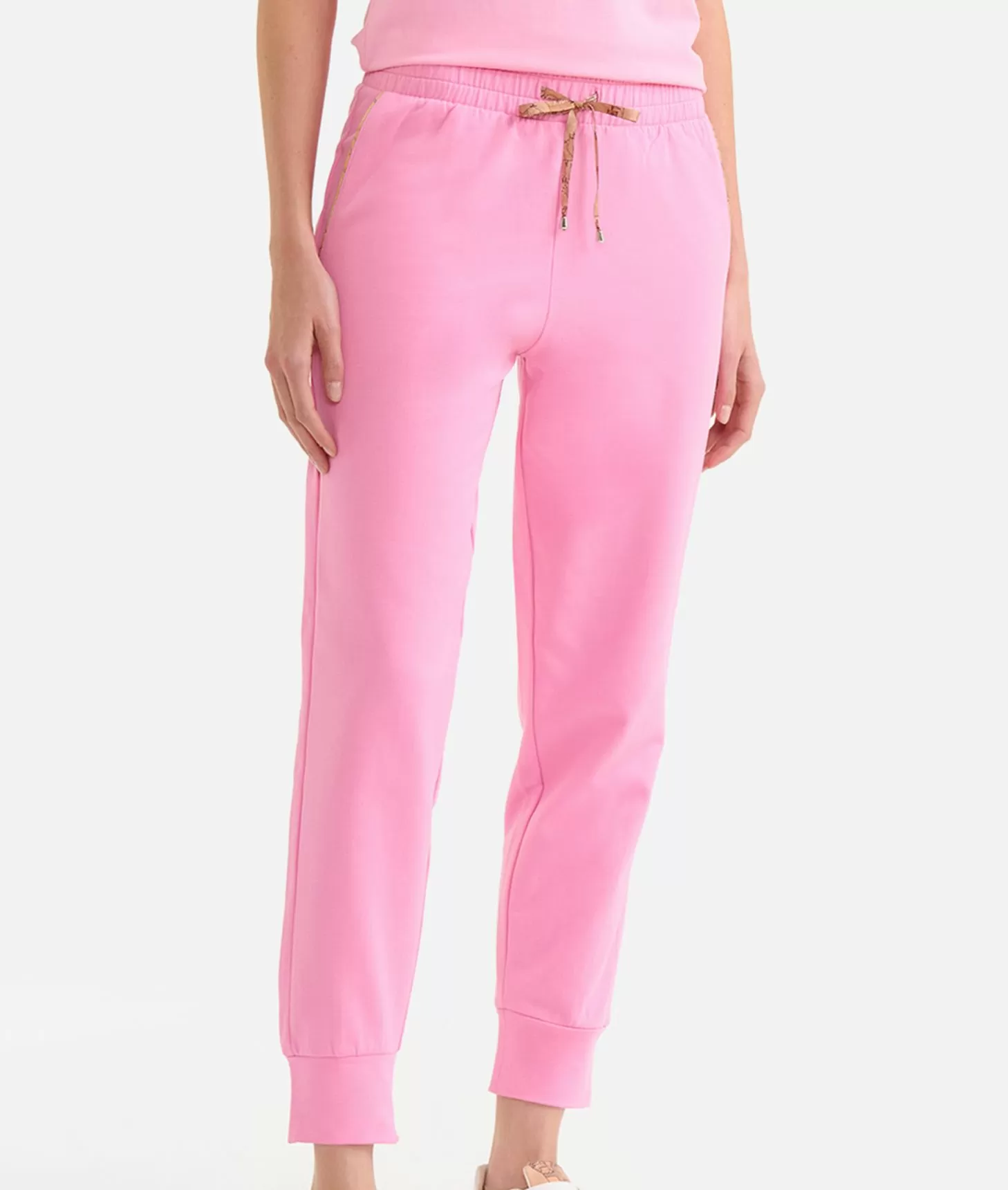 Alviero martini 1a classe Pantaloni in felpa garzata stretch con dettagli Geo Classic Rosa Confetto Esporta salva