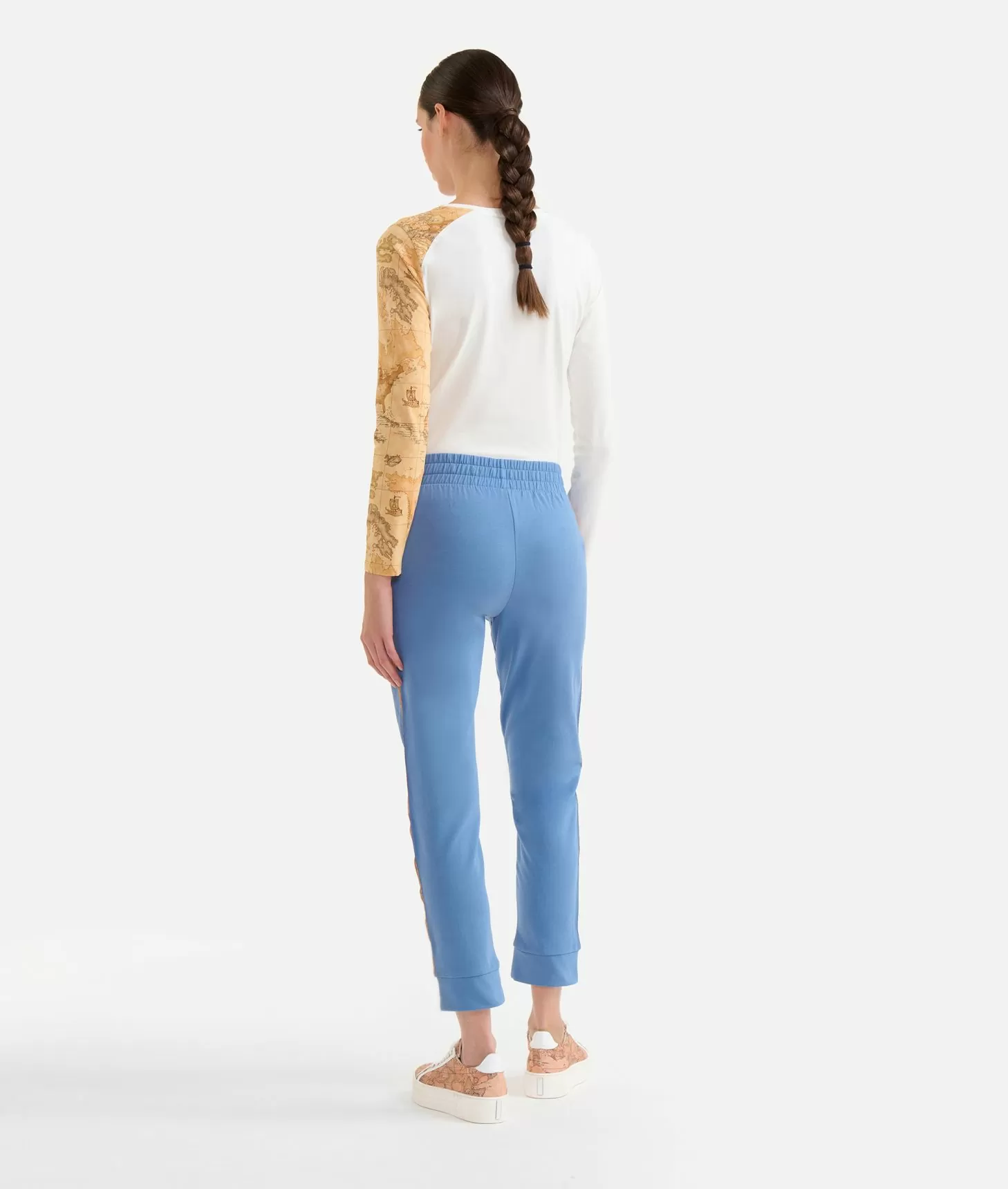 Alviero martini 1a classe Pantaloni in felpa garzata stretch con profili Geo Classic Denim Sconti questo mese