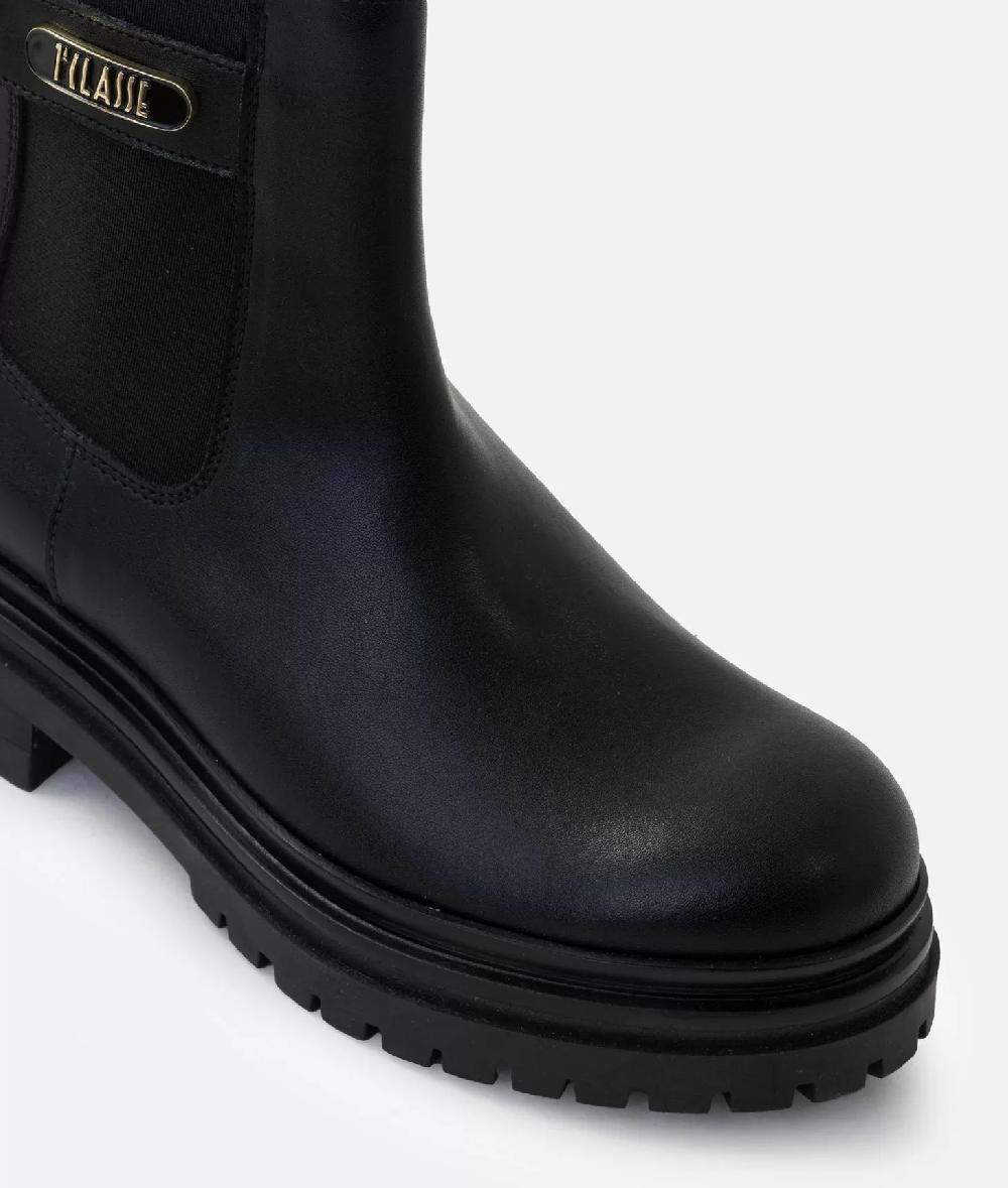 Alviero martini 1a classe Stivaletti beatles in pelle liscia con placchetta 1ᴬ Classe Neri Promozione