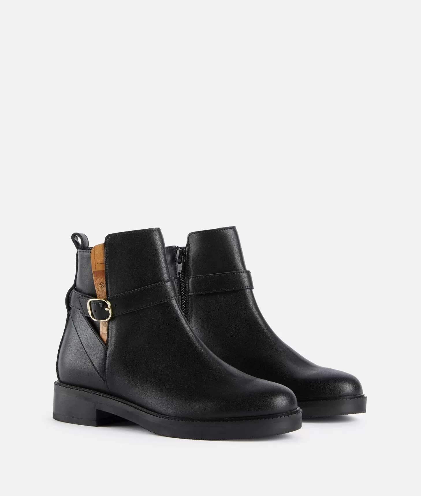 Alviero martini 1a classe Stivaletti beatles in pelle liscia con cinturino Neri Qualità Garantita