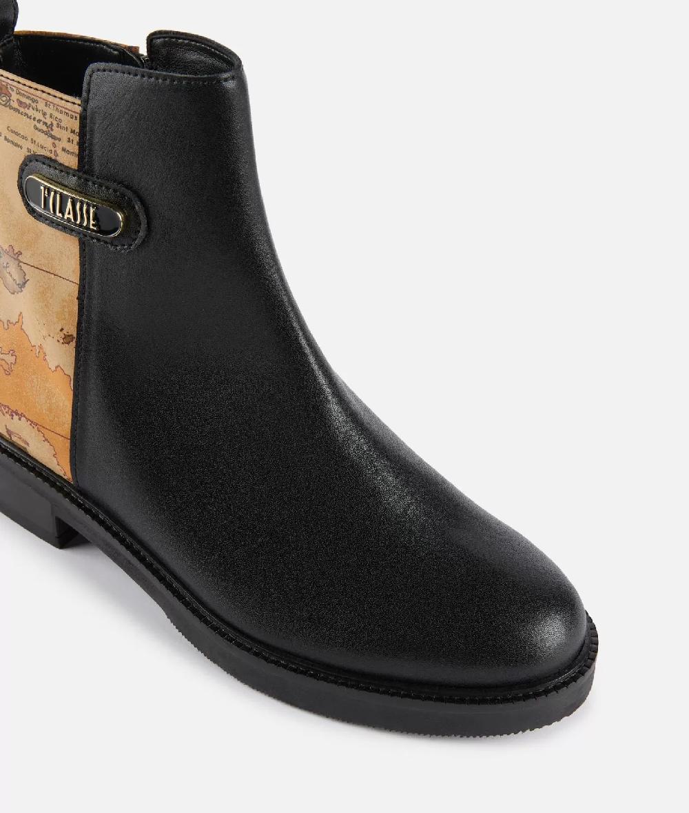 Alviero martini 1a classe Stivaletti beatles in pelle liscia con inserto Geo Classic Neri Negozi Online