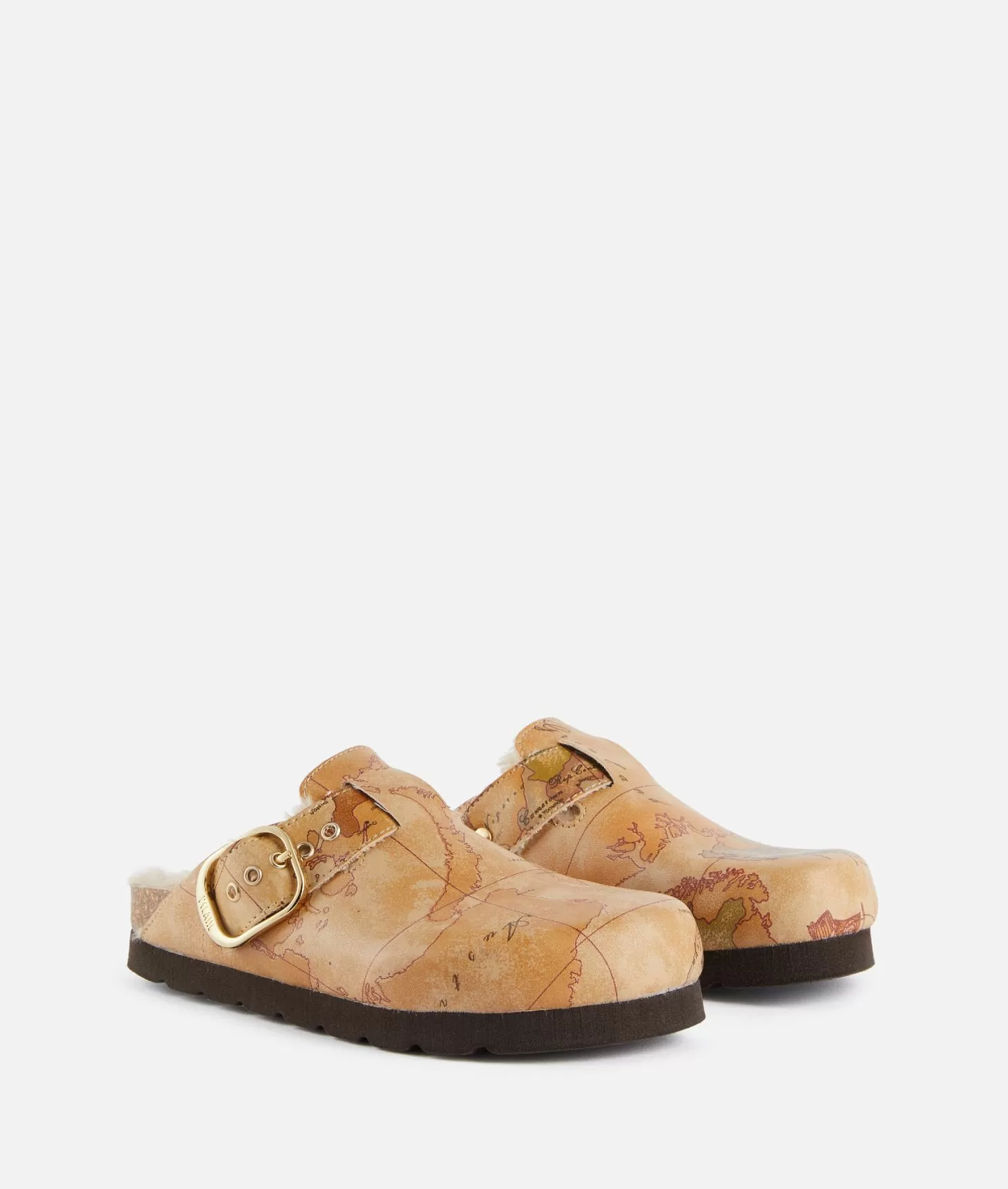 Alviero martini 1a classe Sabot con ecopelliccia in eco nappa stampa Geo Classic Promozione Limitata