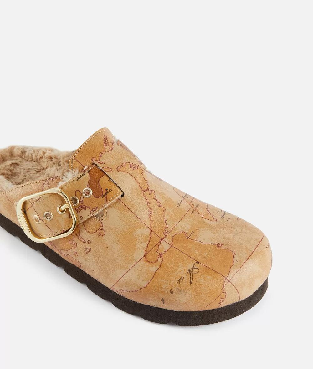 Alviero martini 1a classe Sabot con ecopelliccia in eco nappa stampa Geo Classic Promozione Limitata