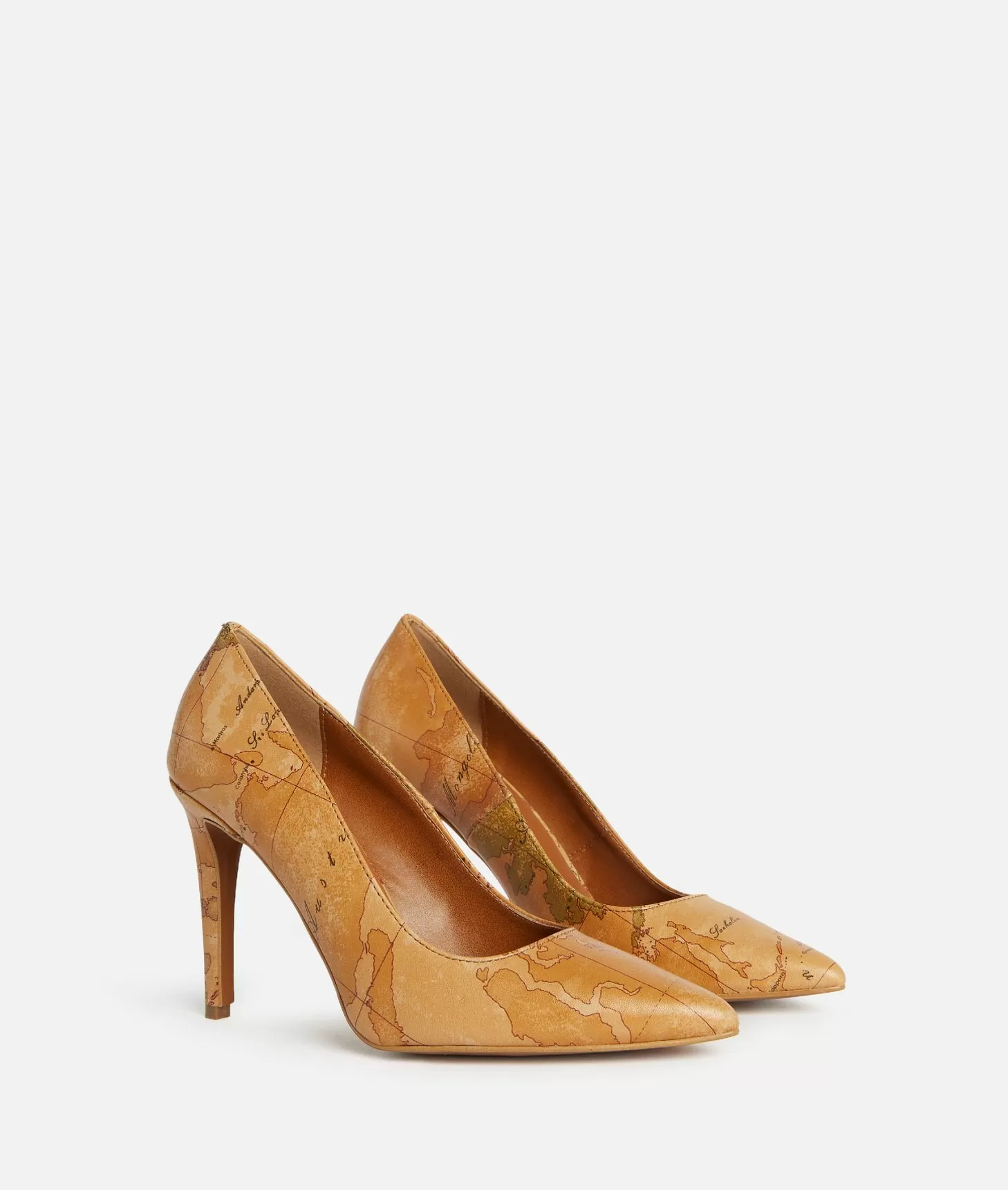 Alviero martini 1a classe Décolleté in nappa con tacco alto stampa Geo Classic Prezzo Ridotto