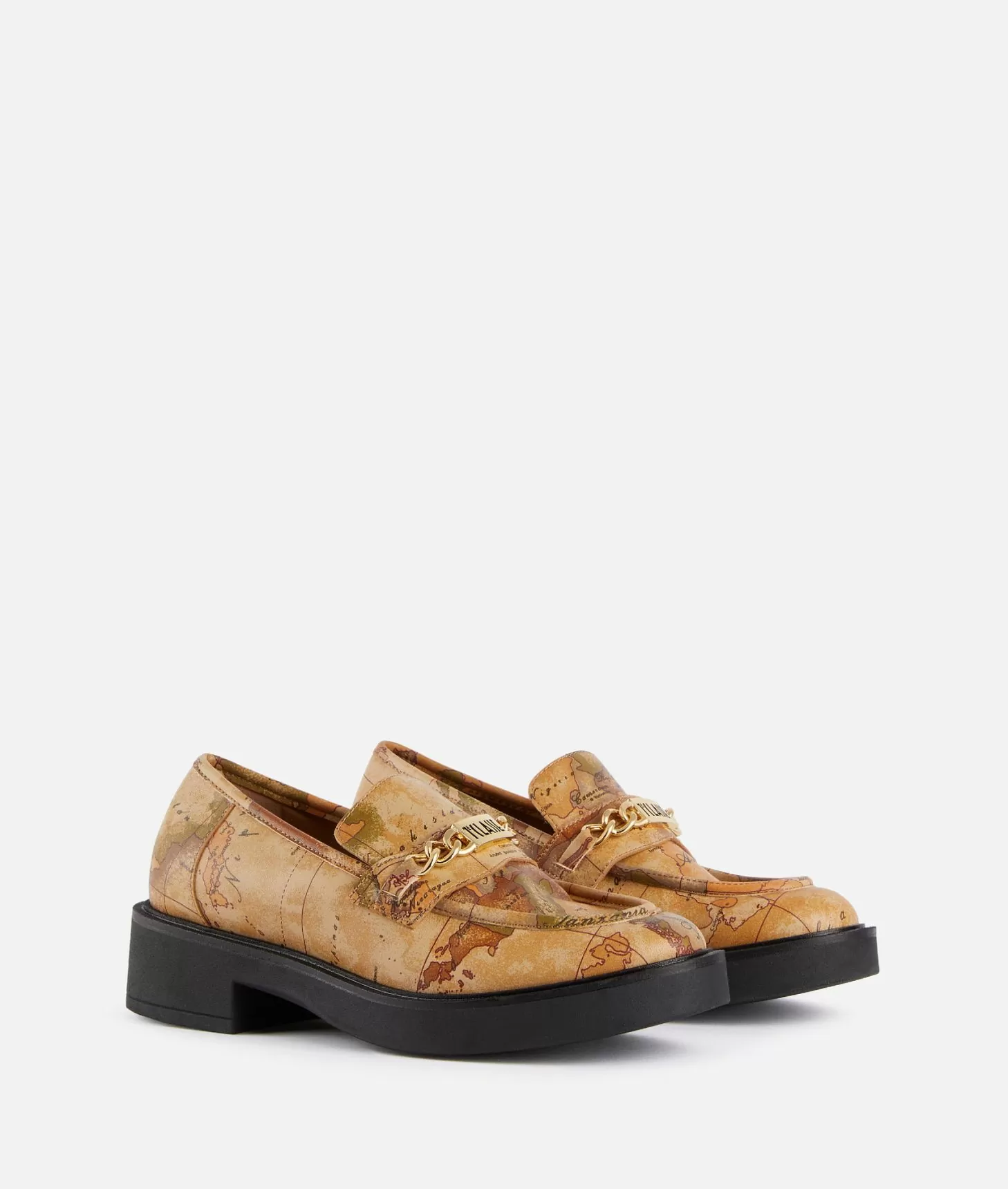 Alviero martini 1a classe Mocassini con morsetto in eco nappa stampa Geo Classic Outlet