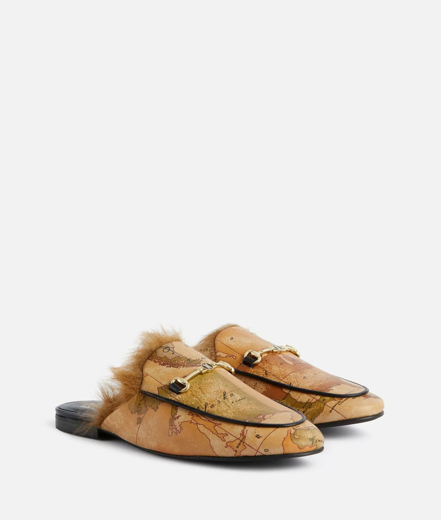 Alviero martini 1a classe Slipper con morsetto 1C in eco nappa stampa Geo Classic Vendita Calda