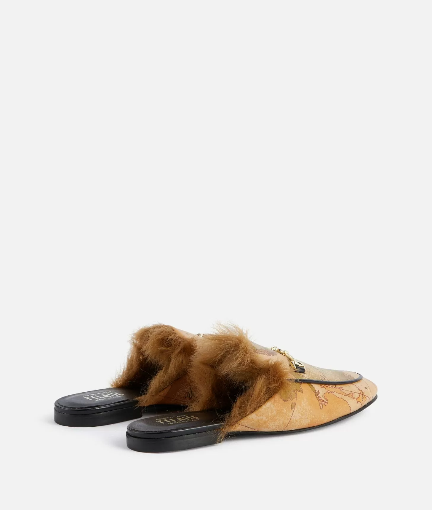 Alviero martini 1a classe Slipper con morsetto 1C in eco nappa stampa Geo Classic Vendita Calda