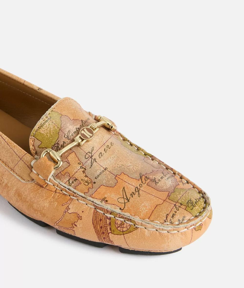 Alviero martini 1a classe Mocassini in nappa con morsetto 1C stampa Geo Classic Vendita Economica