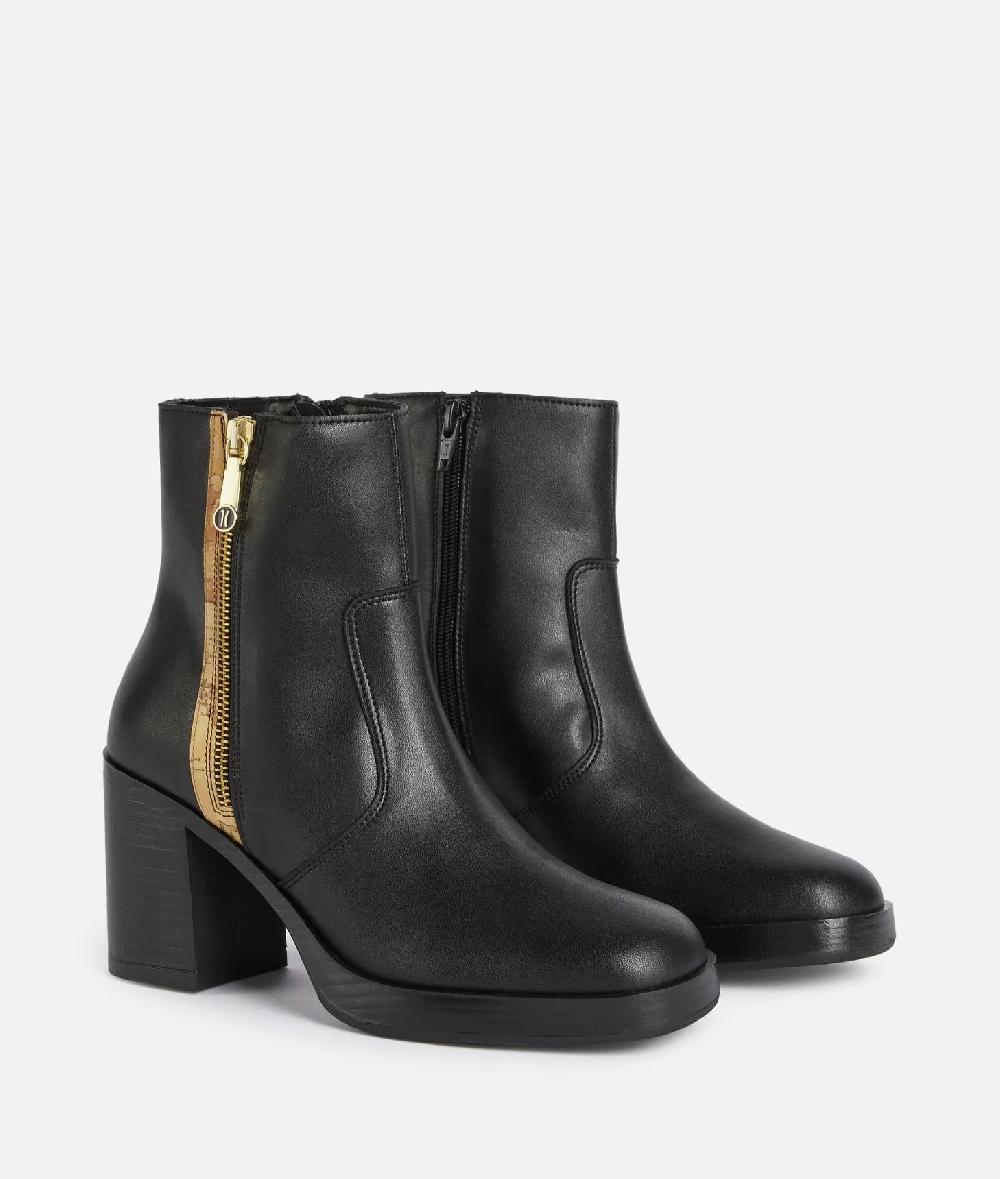 Alviero martini 1a classe Tronchetti alti in pelle liscia con zip 1C Neri Grande vendita