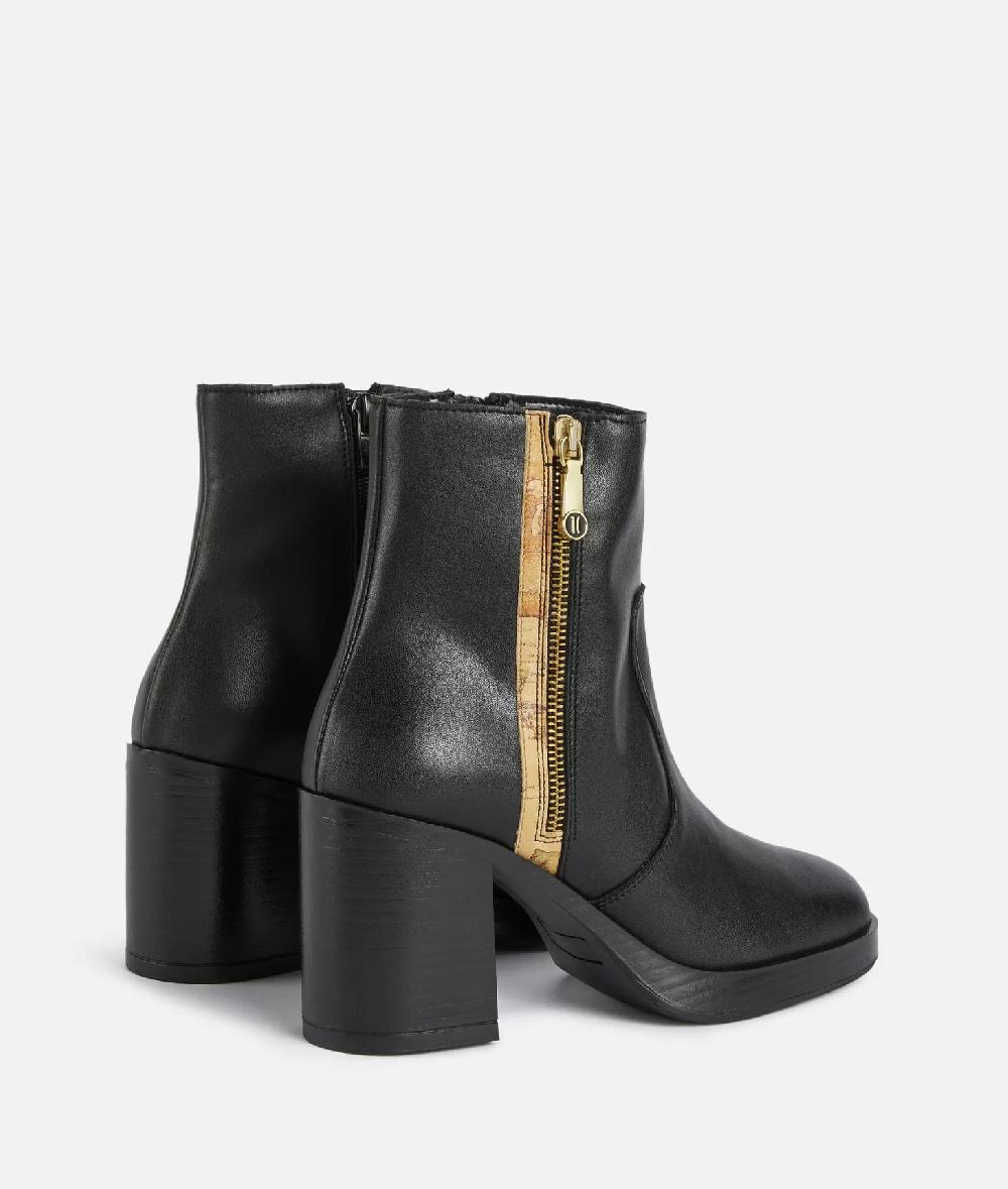 Alviero martini 1a classe Tronchetti alti in pelle liscia con zip 1C Neri Grande vendita