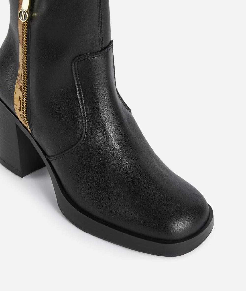 Alviero martini 1a classe Tronchetti alti in pelle liscia con zip 1C Neri Grande vendita