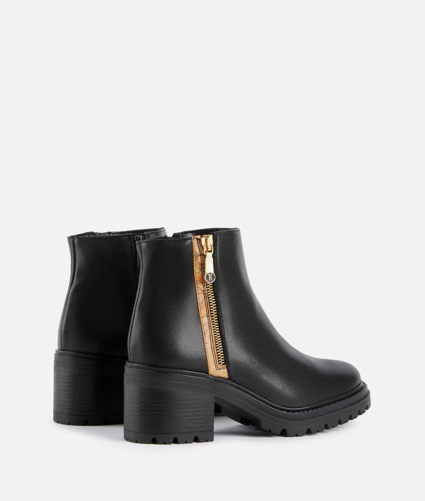 Alviero martini 1a classe Tronchetti in pelle liscia con zip 1C Neri Fornitura limitata