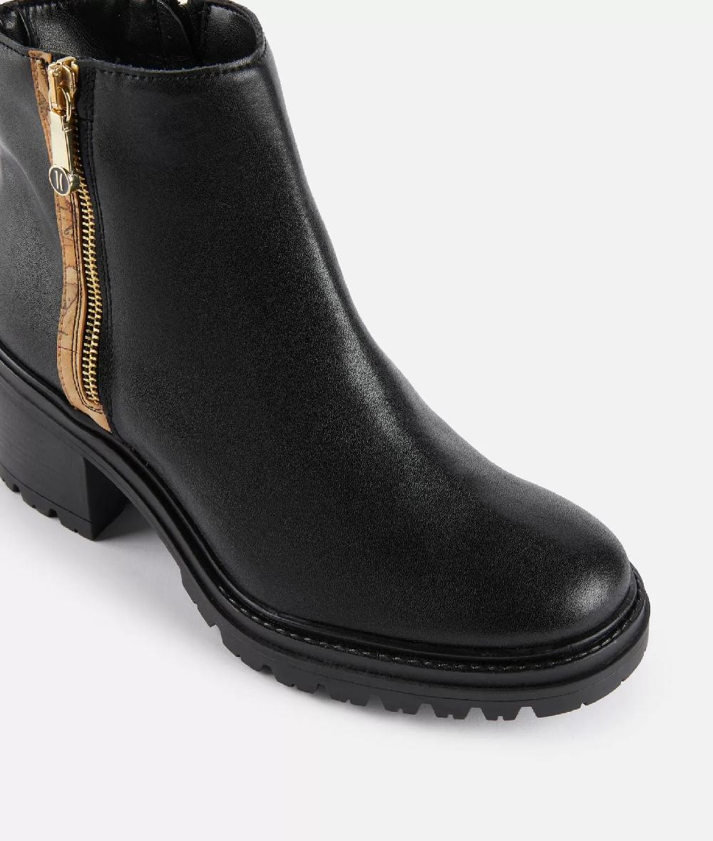 Alviero martini 1a classe Tronchetti in pelle liscia con zip 1C Neri Fornitura limitata